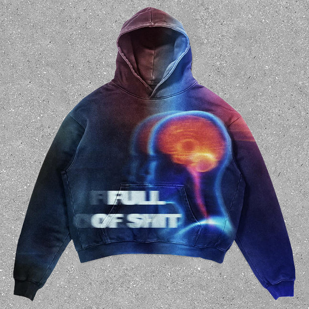 statement street print hoodie