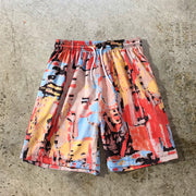 Casual graffiti print men's shorts