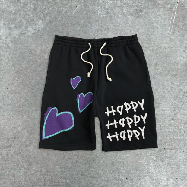 Doodle Heart Graphic Shorts