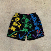 Casual dancing skeleton sports home beach shorts