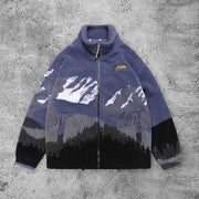 Casual outdoor snow mountain long-sleeved lamb velvet jacket