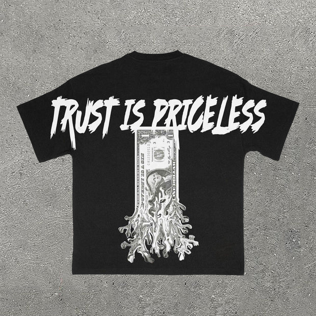 Trust Is Priceless Print Short Sleeve T-Shirt