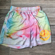 Tie-dye fashion print track shorts