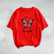 Butterfly Duplex Short Sleeve Fashion T-shirt