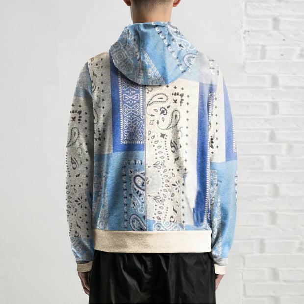 Color block zipper personality street style long-sleeved sweatshirt