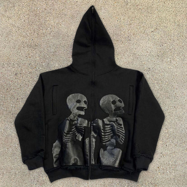 Sleek skull print hoodie