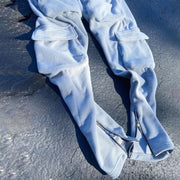 Fleece Vintage Fashion Street Pocket Trousers