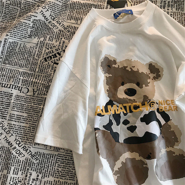 American bear short-sleeved T-shirt street fashion brand