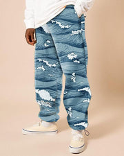 Casual fleece printed trousers