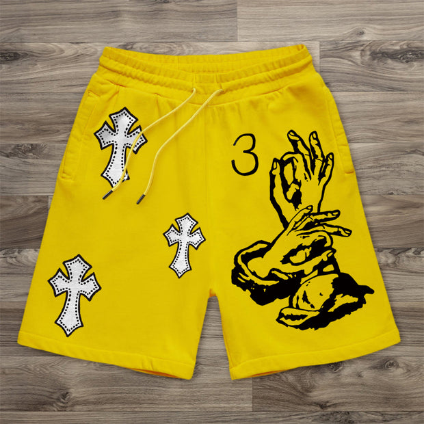 Cross Faith Graphic Casual Vintage Street Shorts