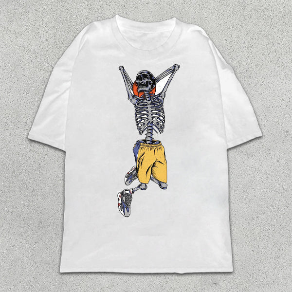 Skull Basketball Print Short Sleeve T-Shirt