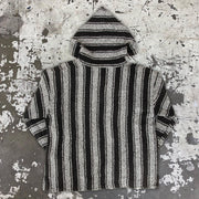 Fashion retro striped casual loose hoodie