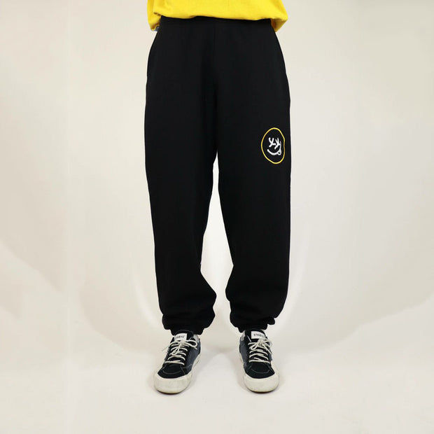 Street style personality smiley print casual trousers