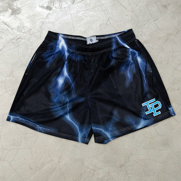 Personalized lightning print casual sports shorts