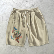 Outdoor sports leisure butterfly retro print shorts