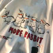 Naughty Bunny American Retro Print Short Sleeve Crew Neck T-shirt