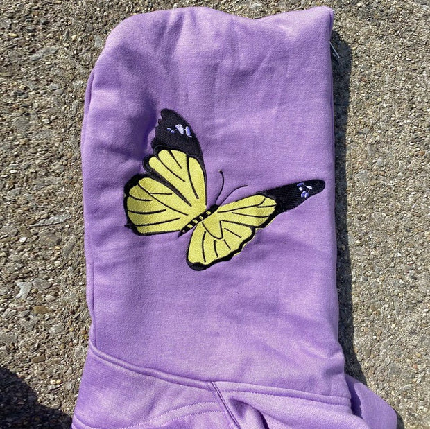 Street style personalized butterfly print zipper cardigan sweatshirt for men and women