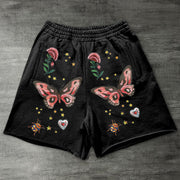Butterfly print hip-hop street shorts