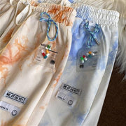 Jew4room tie-dye lanyard loose and thin five-point pants casual shorts