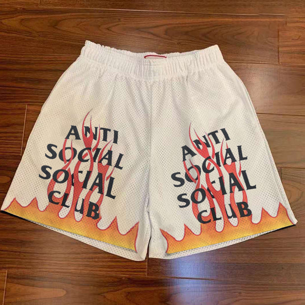 Street flame print shorts