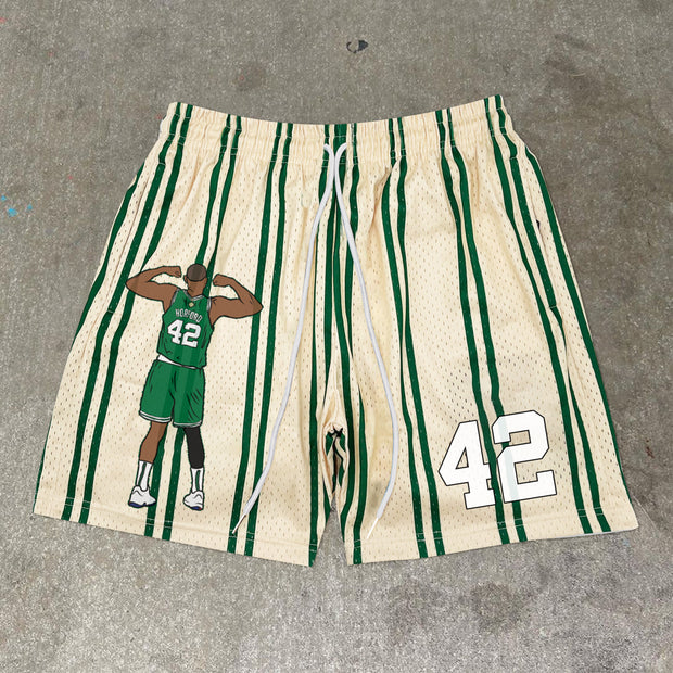 Retro Striped Casual Fashion Basketball Shorts
