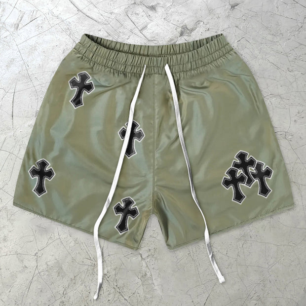 Artistic cross casual retro shorts