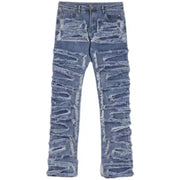 Heavy Industry Washed Damaged Patch Jeans Distressed Trousers