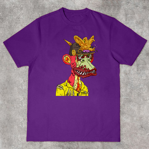 Personalized Monkey King Cartoon Pattern Short Sleeve T-Shirt