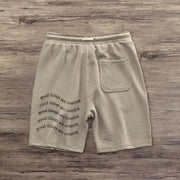 Casual style sports letter print shorts