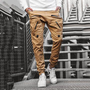 Multi-pocket zipper slacks workwear sports trousers