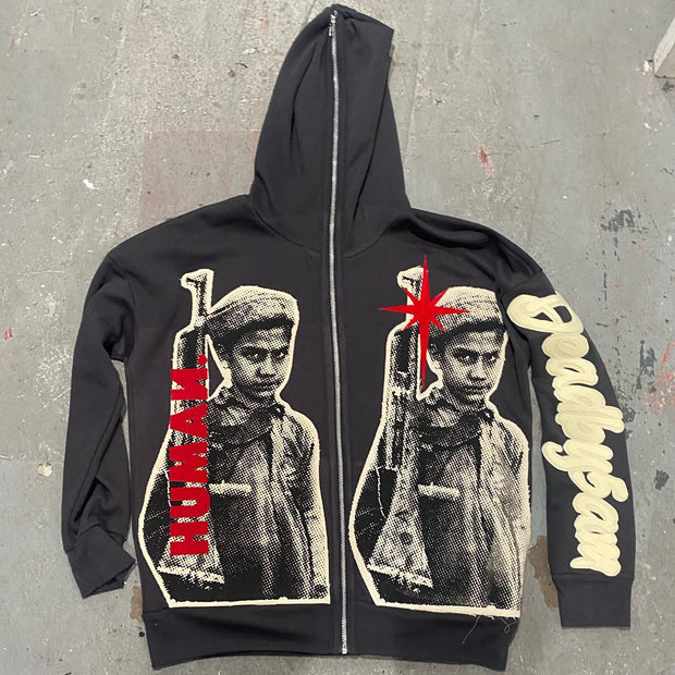 Casual street full zip hoodie