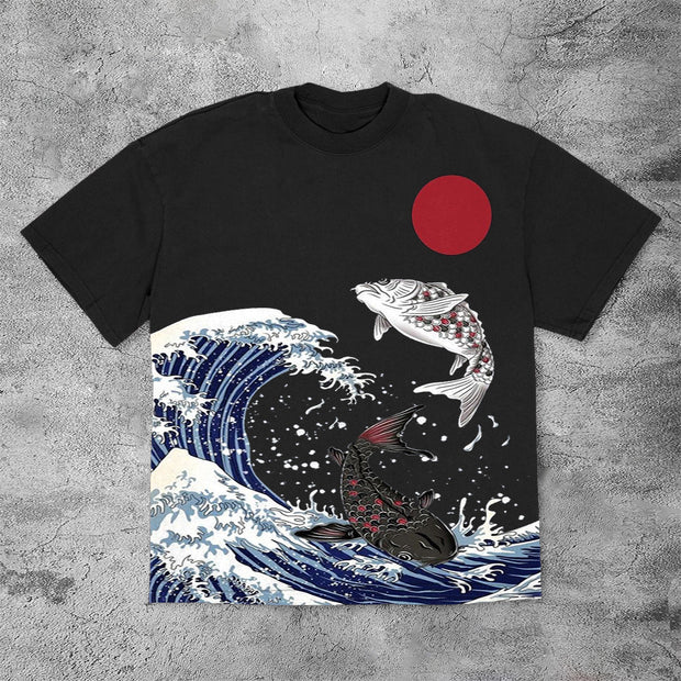 Vintage surf carp print T-shirt