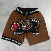 Grizzly Design Print Sports Basketball Retro Shorts