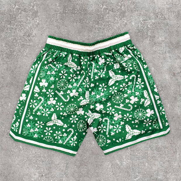Fashion Preppy Green Casual Sports Shorts