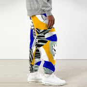 Casual simple contrast color printed sweatpants