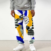 Casual simple contrast color printed sweatpants