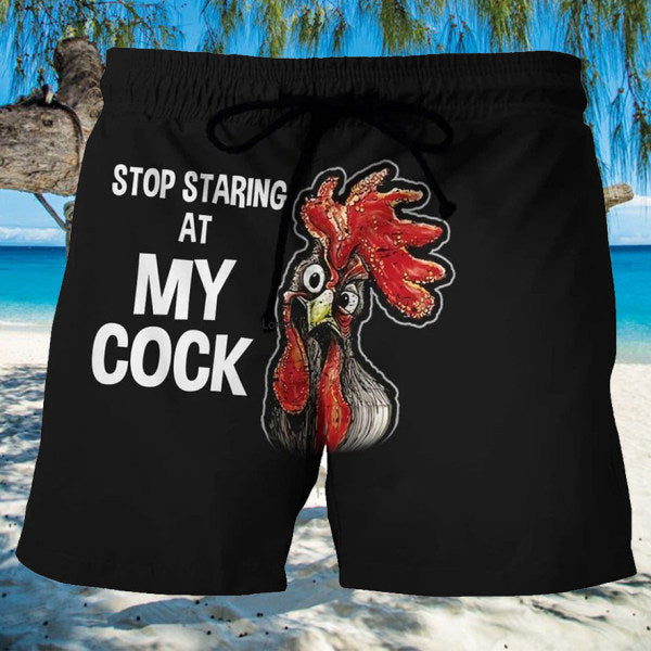 Beach pants fun 3D turkey head print swimming trunks spoof pattern shorts