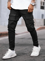 Fashion casual men's trousers personality multi-pocket sports pants