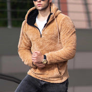 Casual solid color hooded sweater