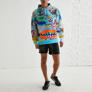 Personalized street style funny print long-sleeved hooded sweatshirt men