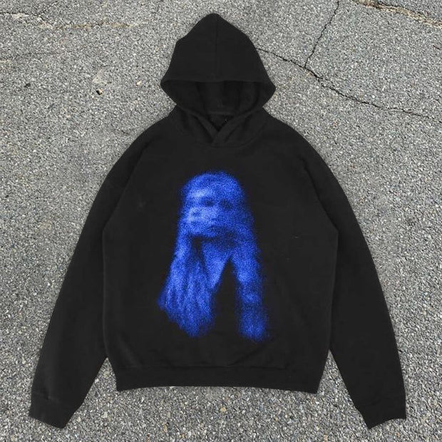 Street trend ghost girl graffiti hooded sweatshirt