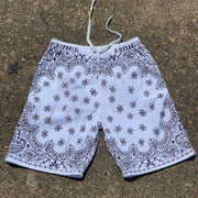 Cashew flower print street shorts
