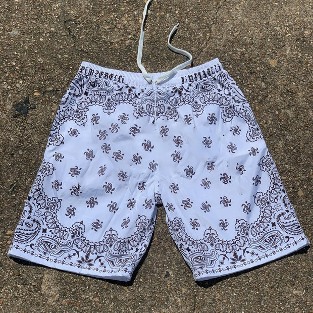 Cashew flower print street shorts