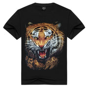 Street style tiger print short-sleeved T-shirt