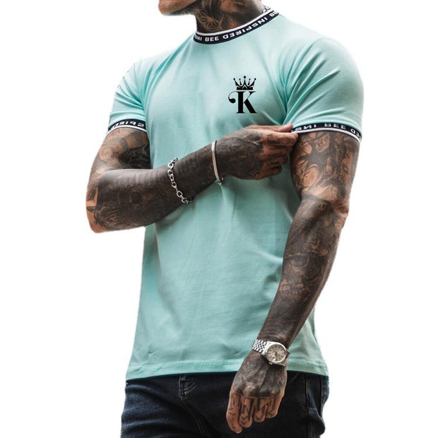 Men's casual round neck short sleeve digital printing T-shirt