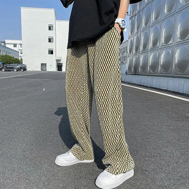 Street fashion brand ice silk wide-leg hip-hop drape pants