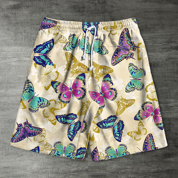 Butterfly retro casual style shorts