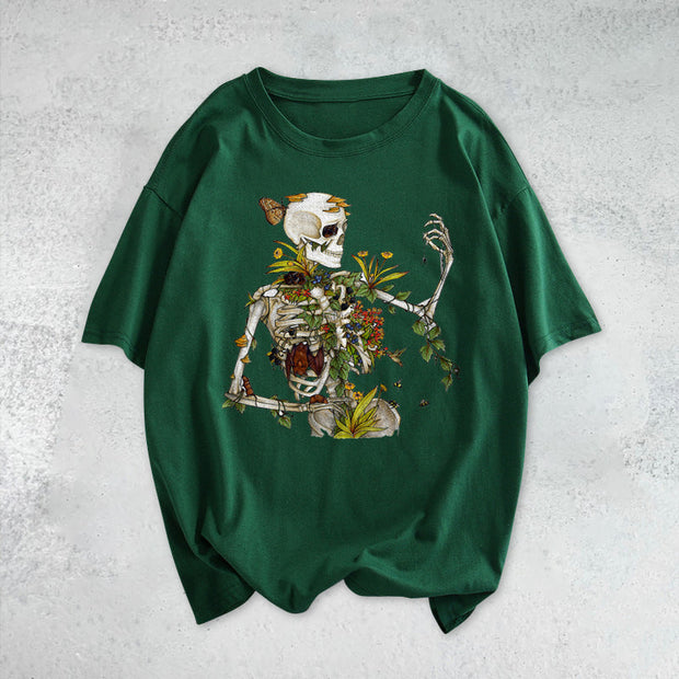 Skull Funny Print Short Sleeve T-shirt