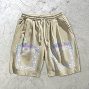 Fashion cashew flower print casual sports shorts