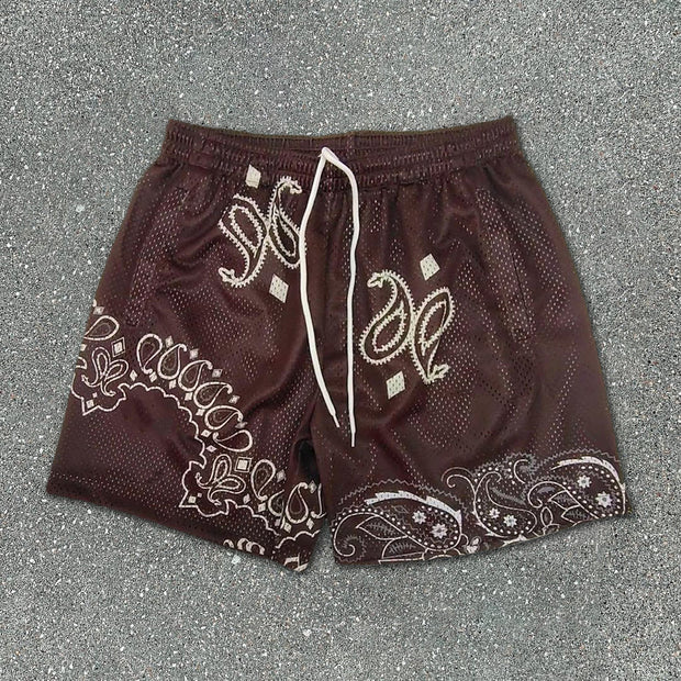 Vintage cashew flower street shorts